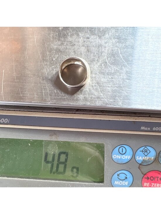 Diamond Cut Finish Textured Band VTG Sterling Silver 925 Ring Size 8.25 - Picture 8 of 9